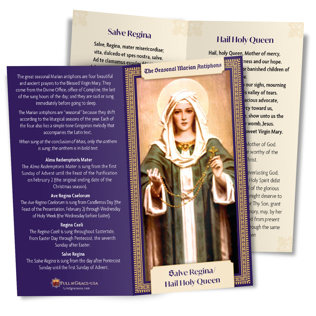 Salve Regina Holy Card Full of Grace USA