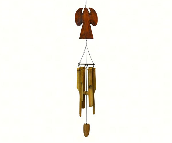 Natural or White Wooden Angel Bamboo Chime 