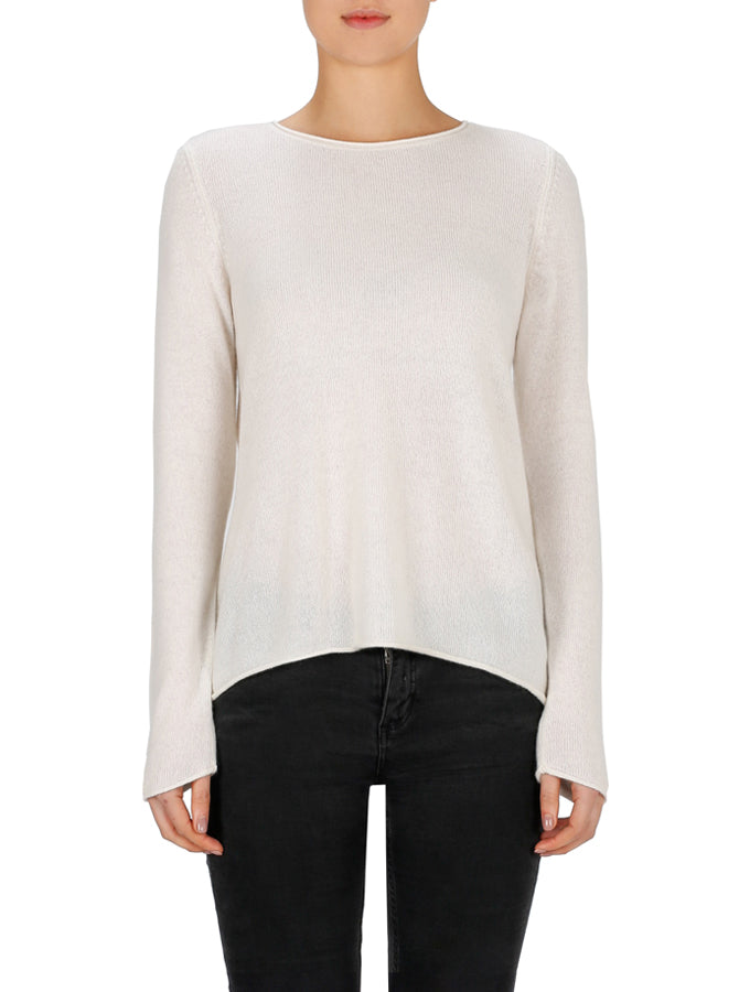 Superluxe Self Roll Crew Neck - Ivory