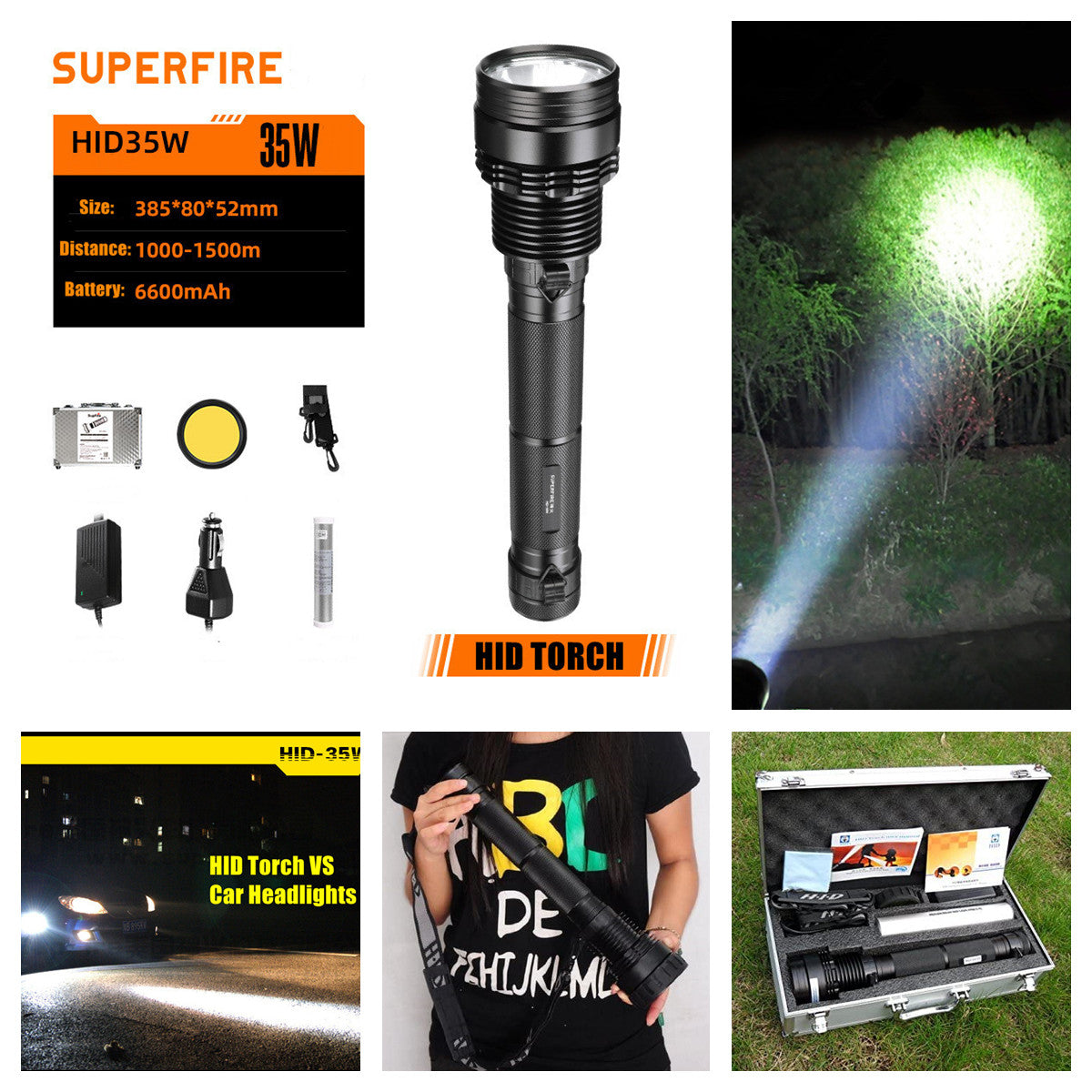 4500 Lumens 35W HID Xenon Flashlight Torch – Evertronics