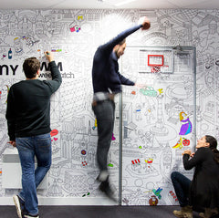 Giant coloring Wall in a communication agency