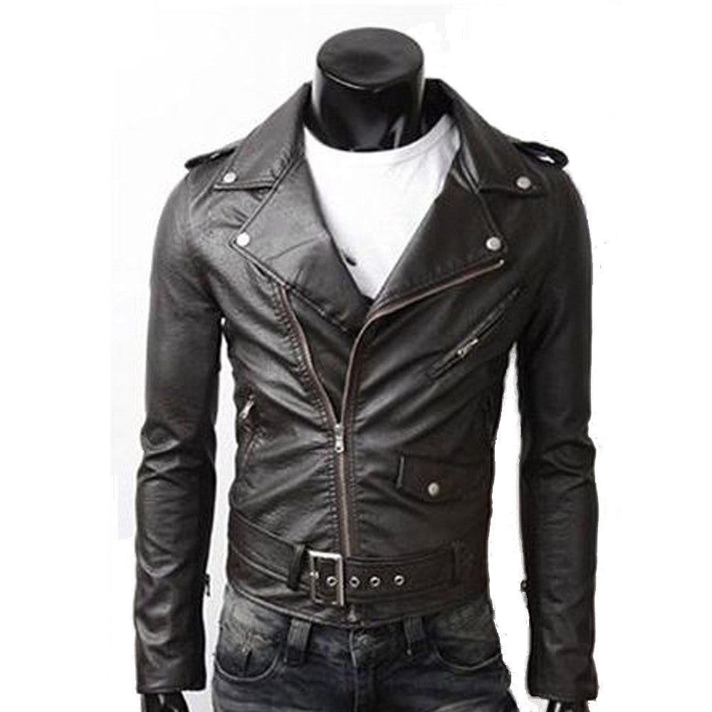 faux leather biker jacket mens