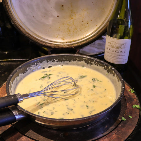 creamy white wine rue