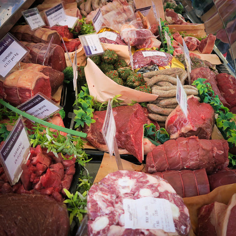 Woodwards farm meat selection at Partridges food market in Chelsea