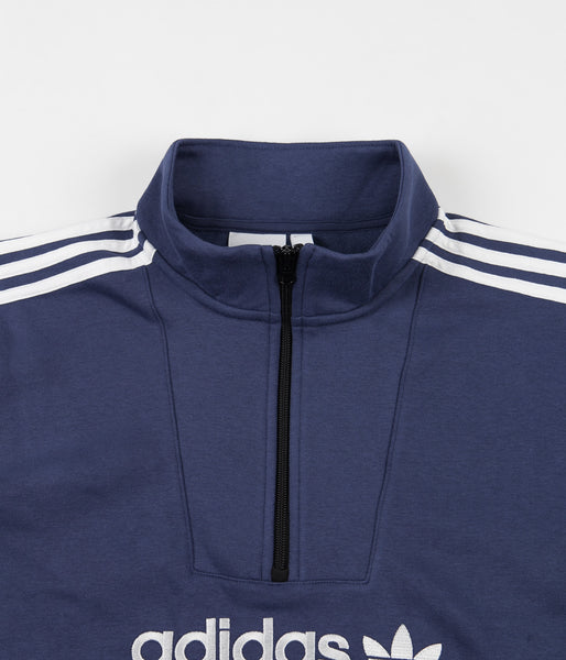 white adidas quarter zip