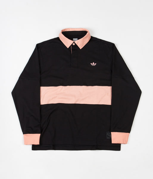 pink and black adidas shirt