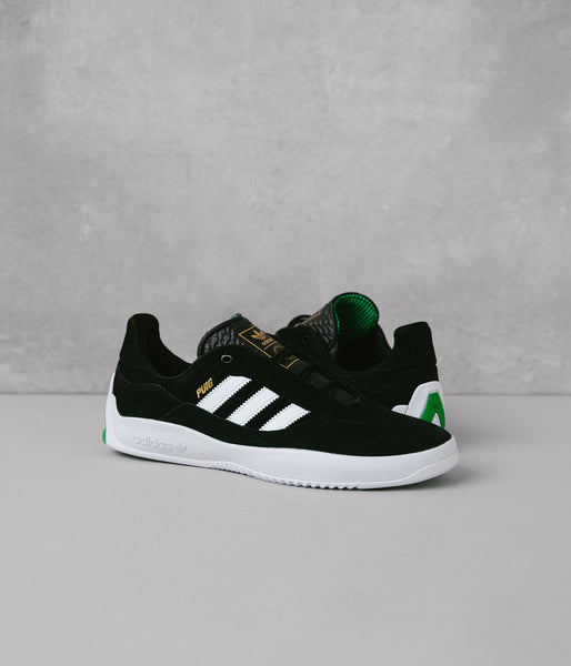 adidas black with white stripes shoes