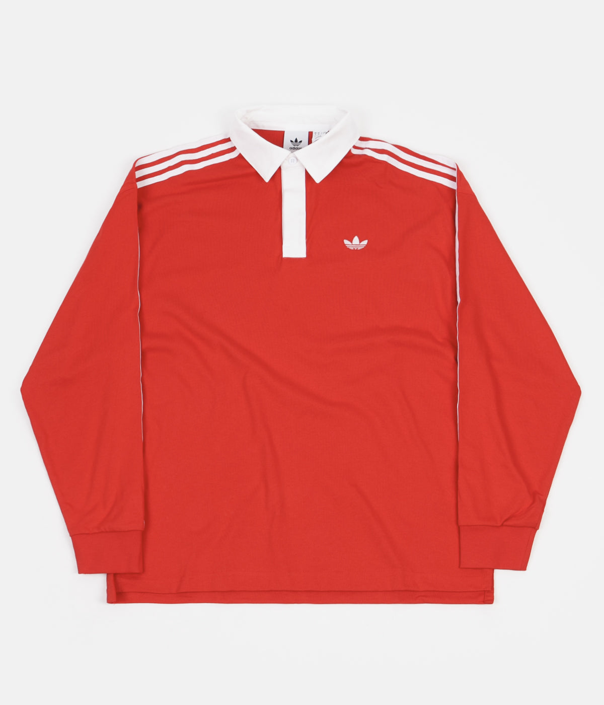 Adidas Solid Rugby Shirt - Vivid Red / White | Mnje