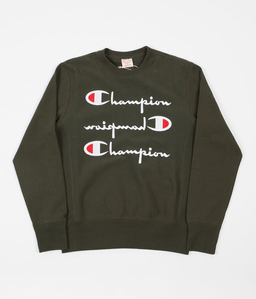 champion triple script reverse weave hoodie