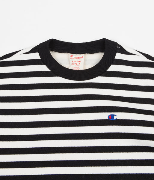 champion stripe crew sweatshirt