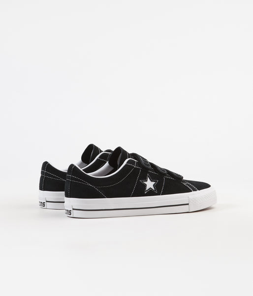 converse one star pro 3v ox black & white shoes