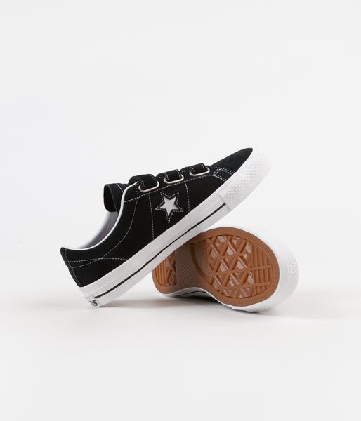 Converse One Star Pro 3V Ox Shoes - Black / Pomegranate Red 