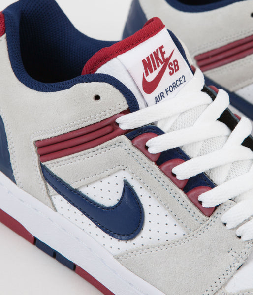 nike sb air force 2 low white blue red