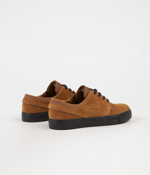 nike sb janoski british tan & black suede skate shoes