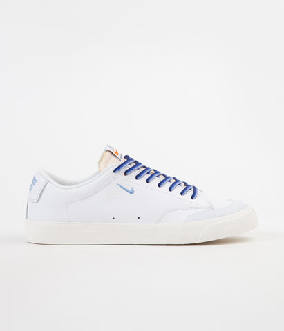 Nike SB x Quartersnacks Blazer Shoes - White / University Blue | Flatspot