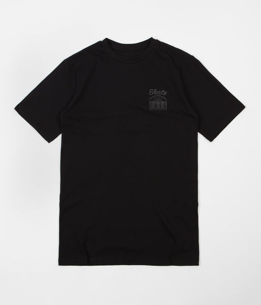 Skateboard Cafe Diner Logo T Shirt Black Black Flatspot