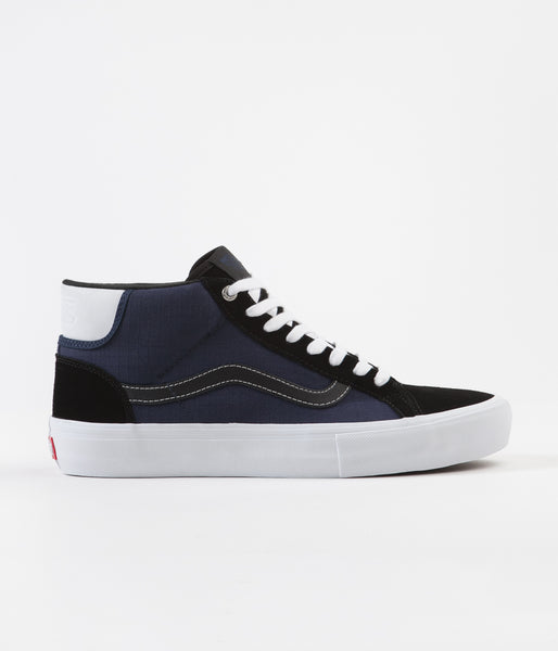 Vans Mid Pro Shoes - (Street Machine) Black / Dress Blues / True Flatspot