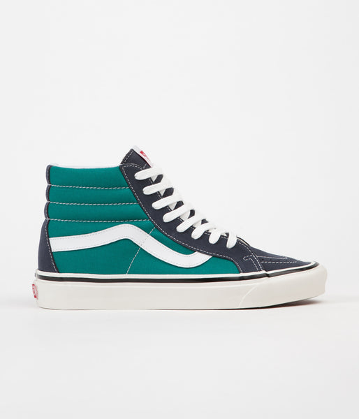 navy green high top vans