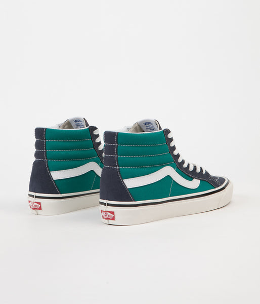 navy green high top vans