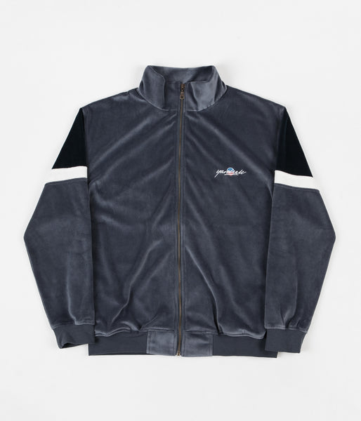 Yardsale Cruz Velour Track Jacket - Wolf Grey