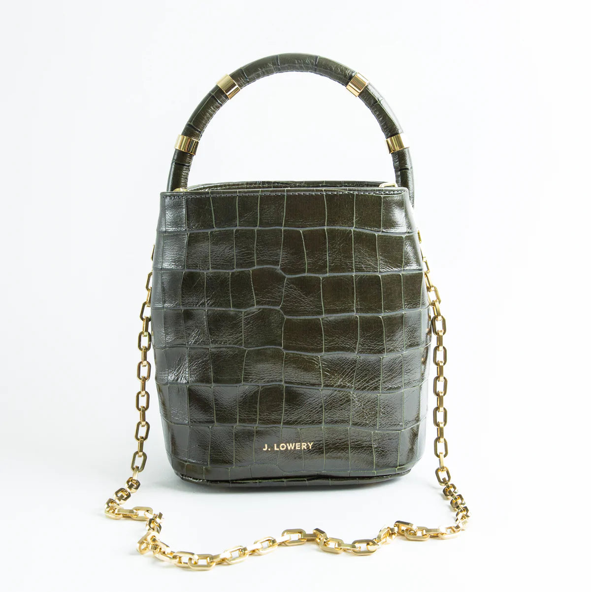 J.Lowery - Max Mini Bucket Bag - Green Croc - prodottihaccp