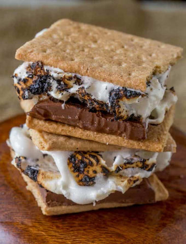 Delicious S'mores using bean to bar Mexican Chocolate and giant marshmallows