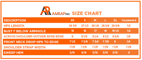 AmrapPro Tank Top Size Chart