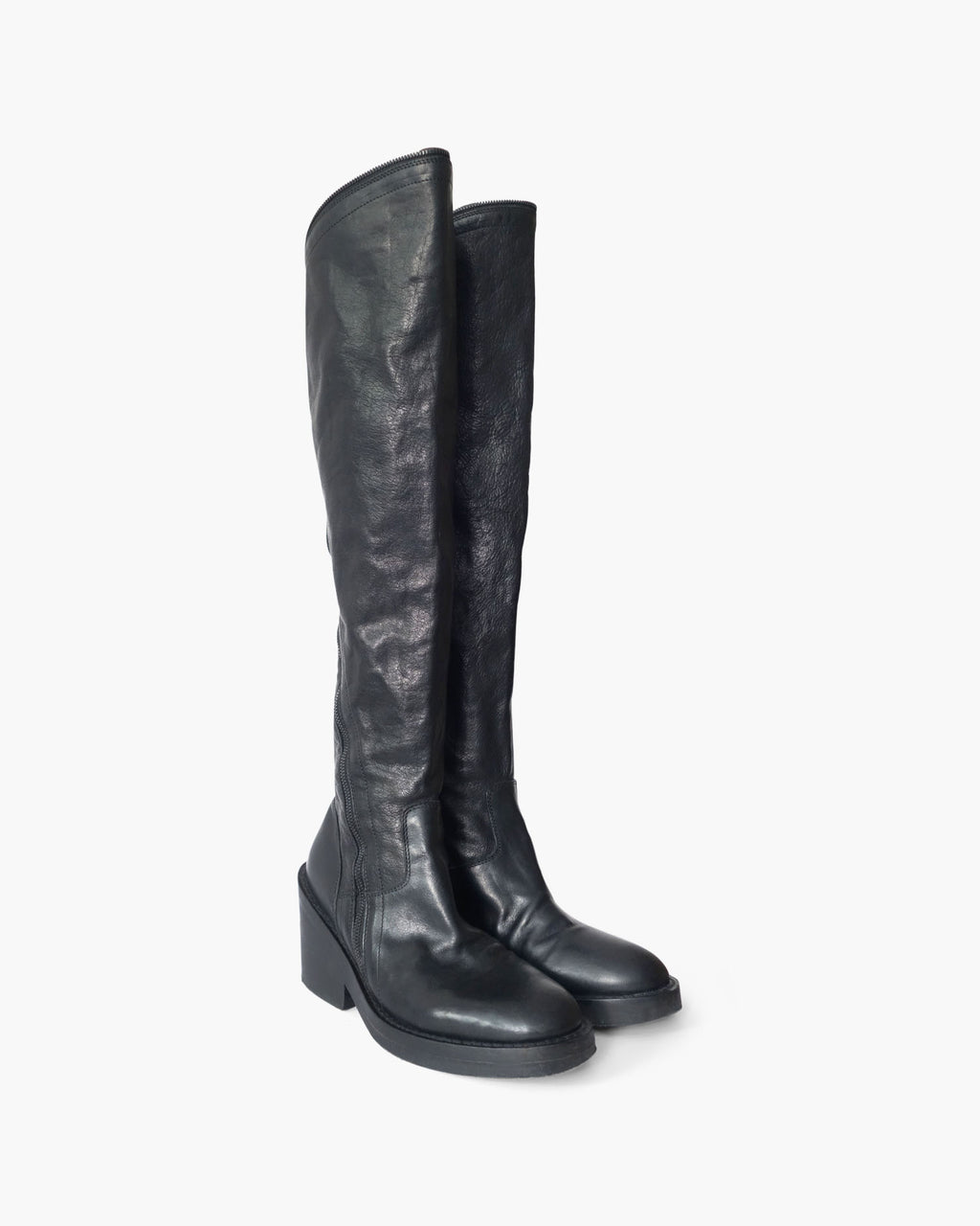 ann demeulemeester knee boots