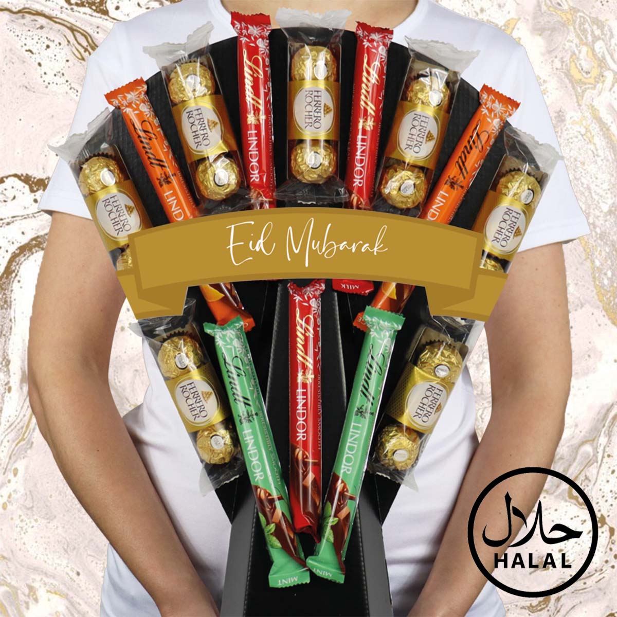 Ferrero & Lindt Eid Mubarak Chocolate Bouquet - Perfect Gift For Eid - Halal