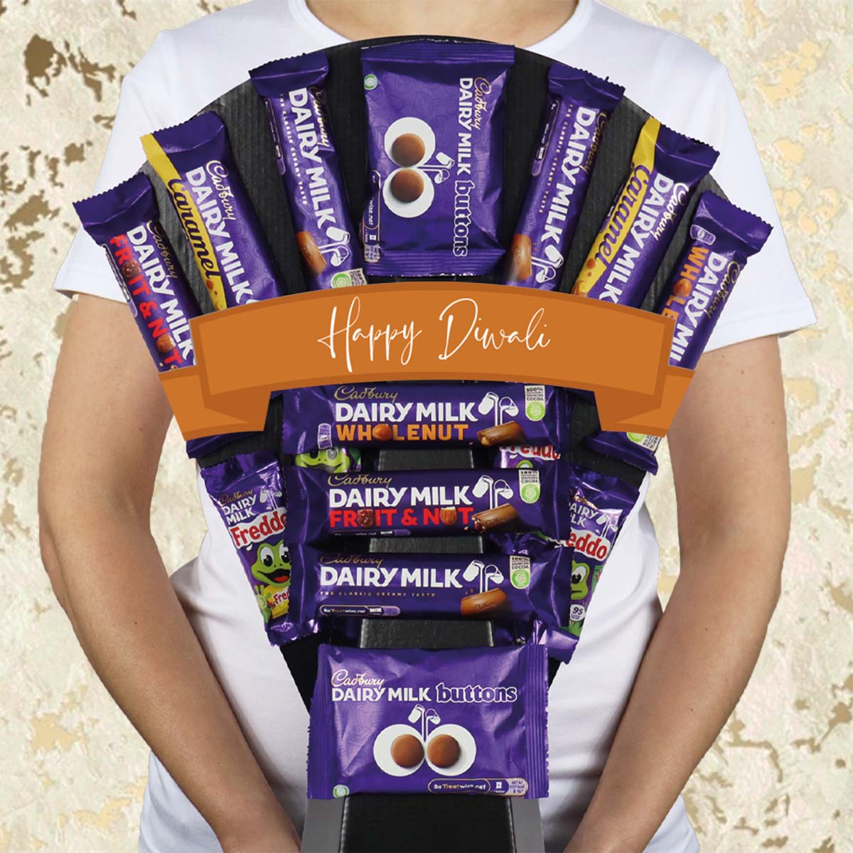 Large Dairy Milk Selection Happy Diwali Chocolate Bouquet - Celebrate The Festival Of Light - Gift Hamper Box by HamperWell