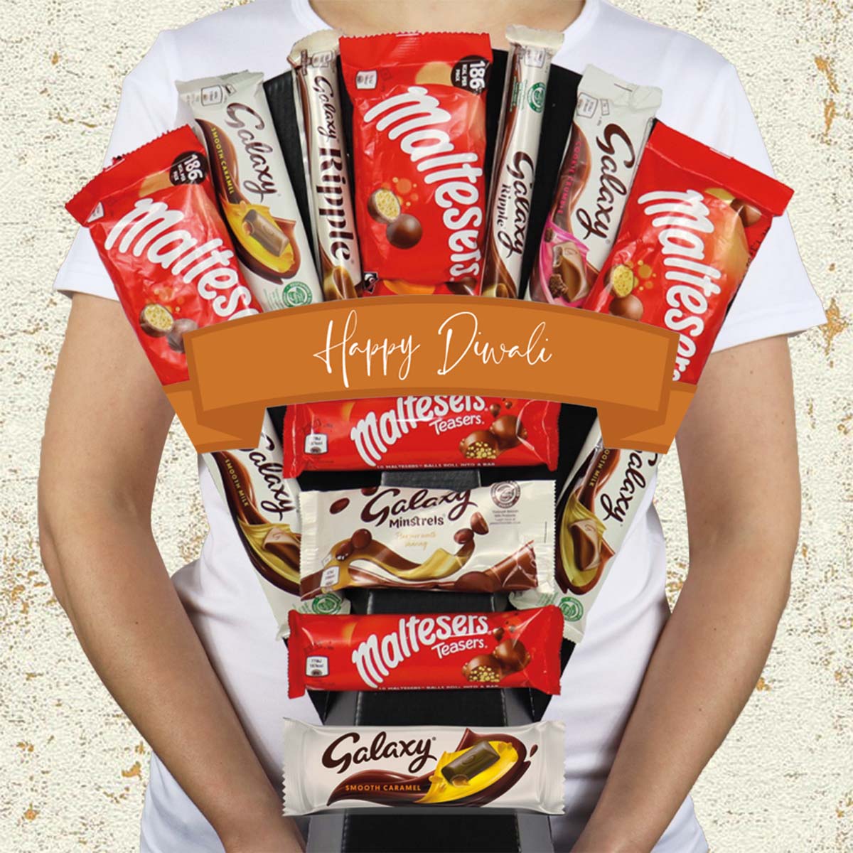 Large Malteser & Galaxy Happy Diwali Chocolate Bouquet - Perfect Way To Celebrate - Gift Hamper Box by HamperWell