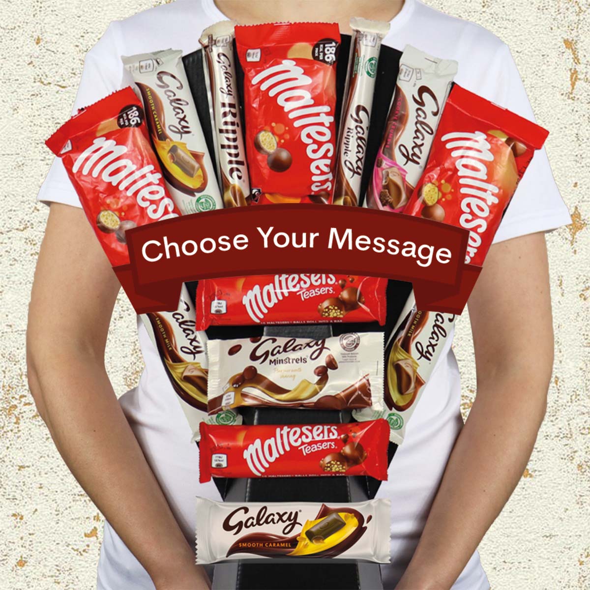 Malteser & Galaxy Chocolate Bouquet With Teaser Bars, Galaxy Smooth Milk, Caramel & More - Gift Hamper Box by HamperWell