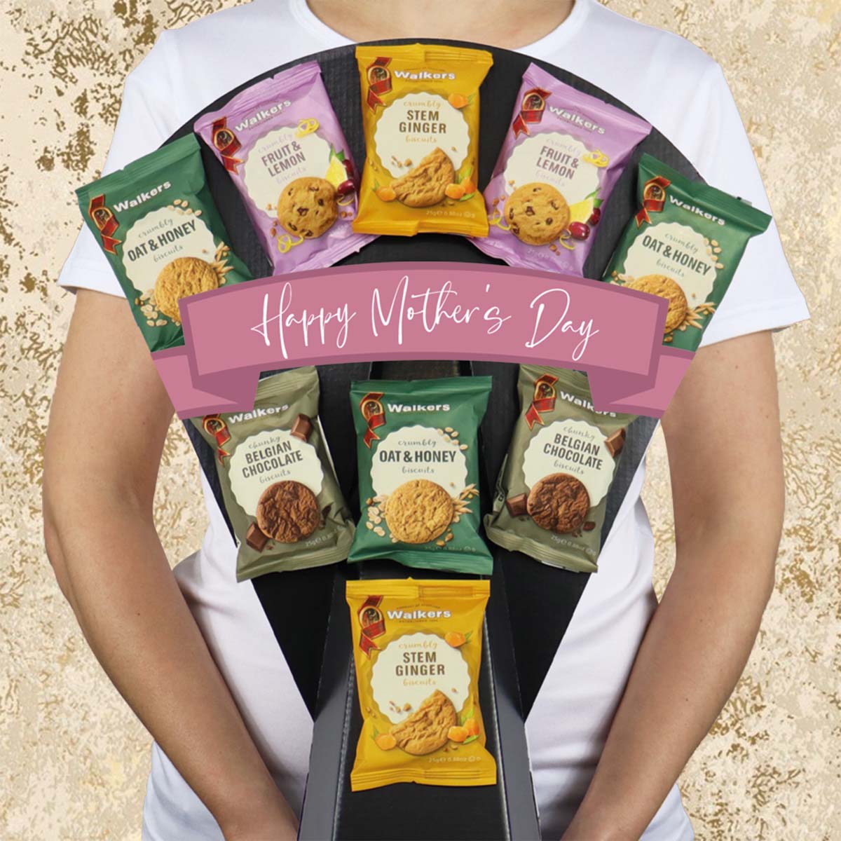 The Walkers Crumbly & Chunky Biscuit Mother’s Day Bouquet - Perfect For Mum - Gift Hamper Box by HamperWell