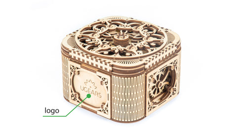 UGears Wooden Mechanical Model Treasure Box Custom Brand
