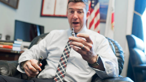 UNITED STATES - JANUARY 13: Rep. Duncan Hunter, R-Calif., is interviewed about his vaporizer pen in his Rayburn office, January 13, 2016. (Photo By Tom Williams/CQ Roll Call) (CQ Roll Call via AP Images)
