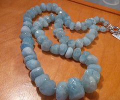 Aquamarine Beads with Silver Catch Amber Bay