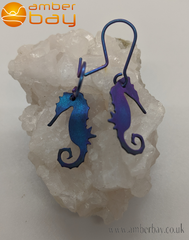 Coloured Titanium Seahorse Earrings