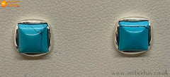 Sterling Silver Turquoise Square Stud Earrings