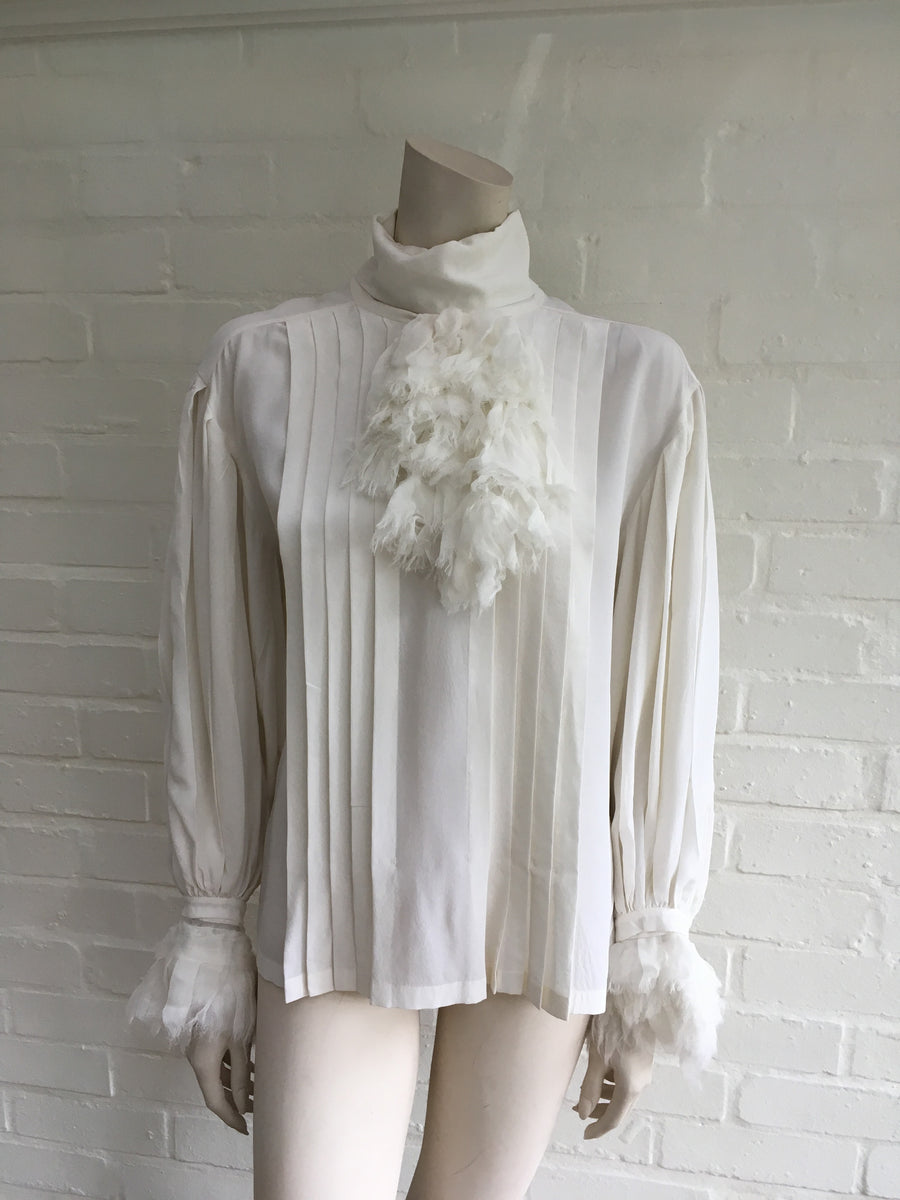 chanel ruffle blouse