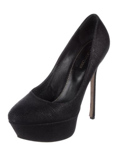 SERGIO ROSSI PLATFORM BLACK PUMPS SHOES 