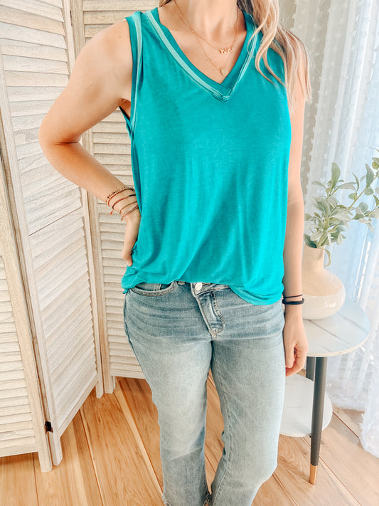 V-Neck Mineral Dye Tank