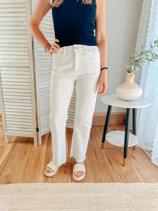 High Waist Straight Leg Jeans