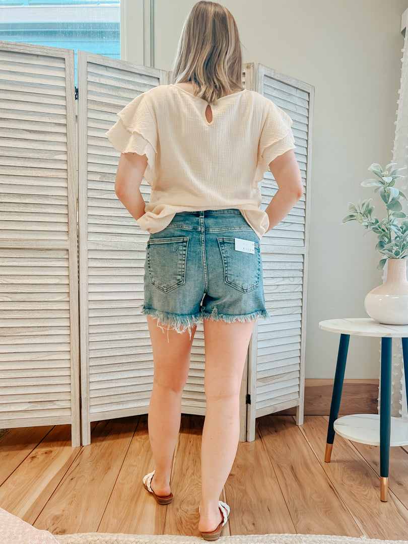 High Rise Slit Shorts