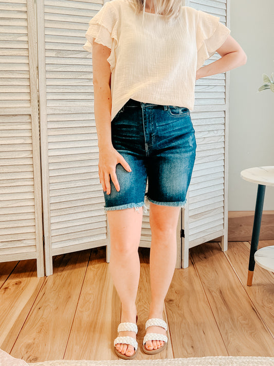 High Rise Bermuda Shorts