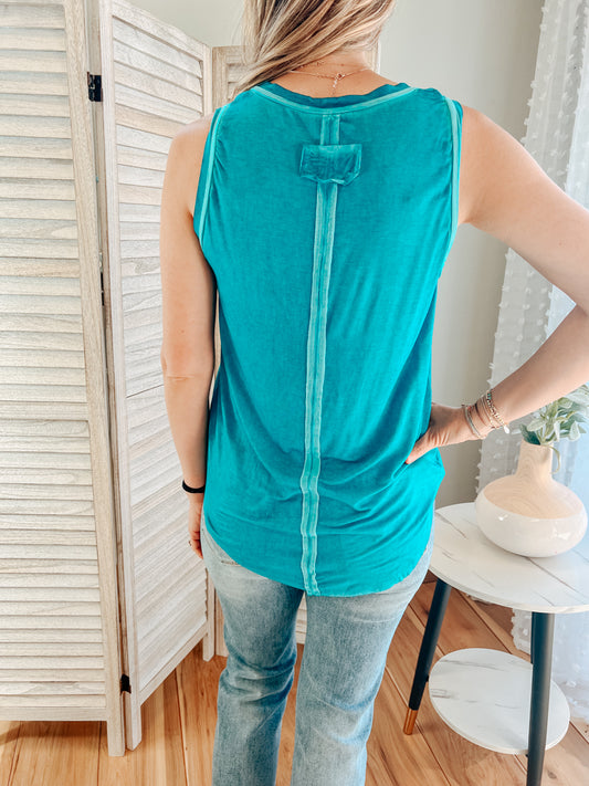 V-Neck Mineral Dye Tank