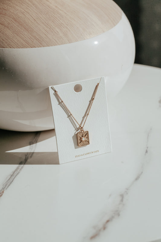 Sunburst Square Necklace