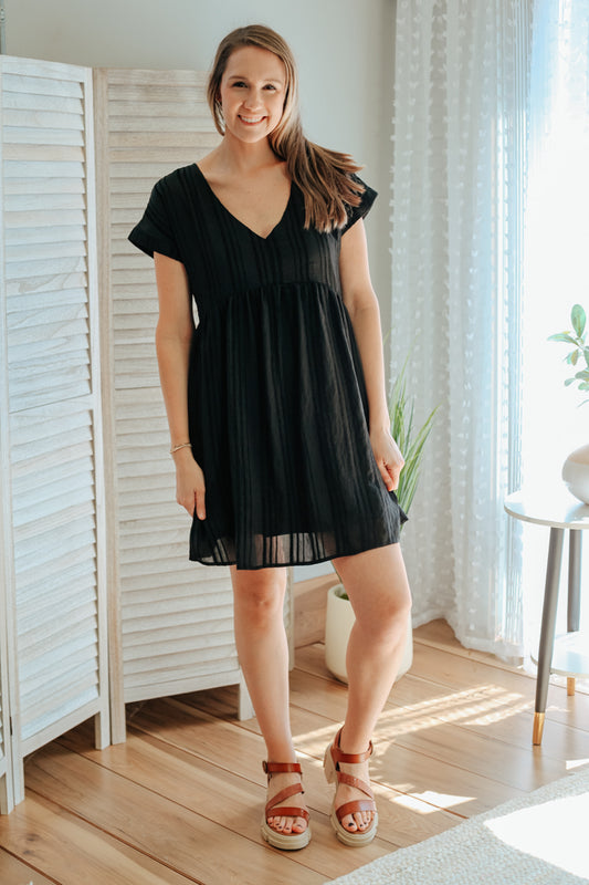 V-neck Baby Doll Dress