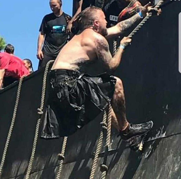 spartan racing in a Damn Near Kilt 'Em utility kilt