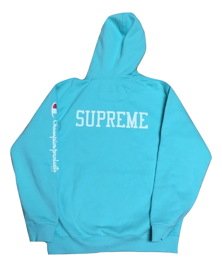 supreme champion hoodie teal