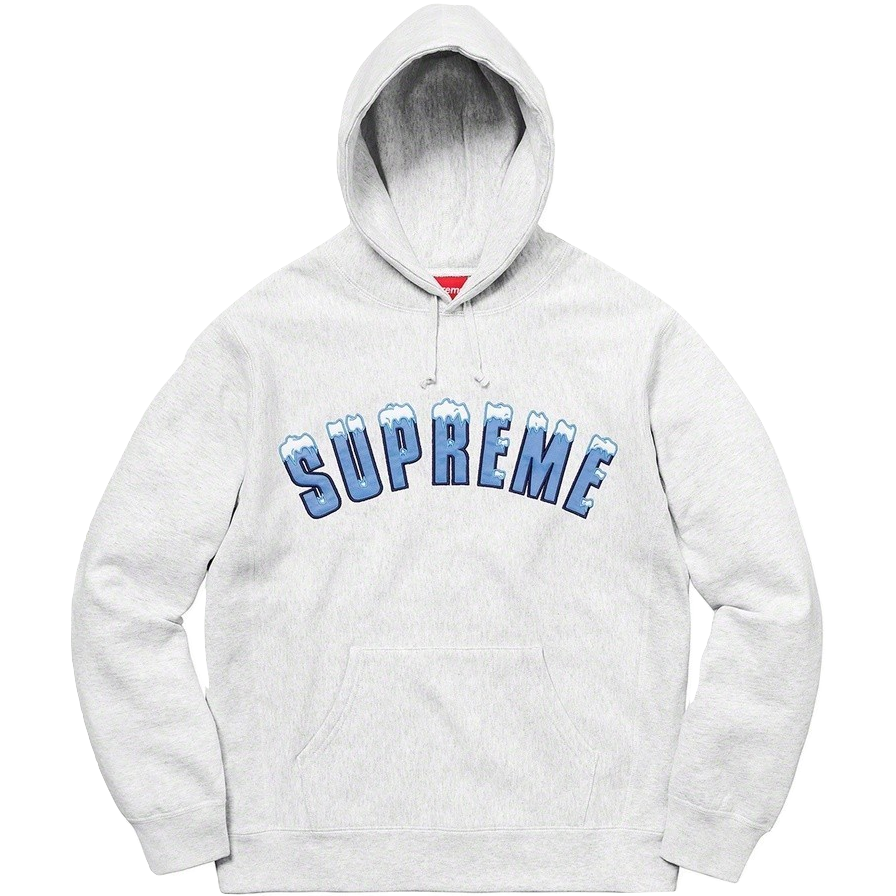 supreme icy arc hooded sweatshirt ash grey